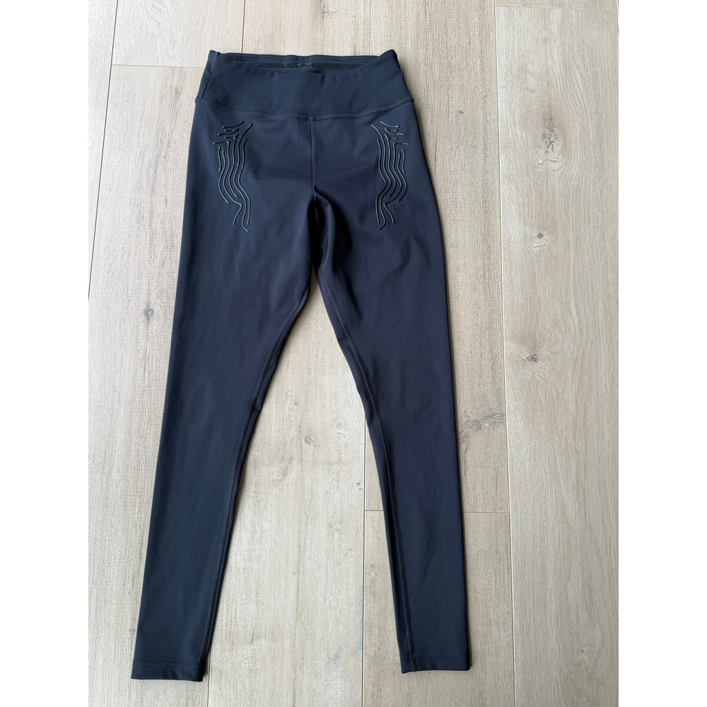 Gymshark Womens High Waisted Silicone Graphic Leggings Black GLLG4234-BK Medium